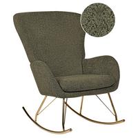 SCHAUKELSESSEL Bouclé Dunkelgrün Anaset - Goldfarben/Grün, Textil (74/99/99cm) - Beliani