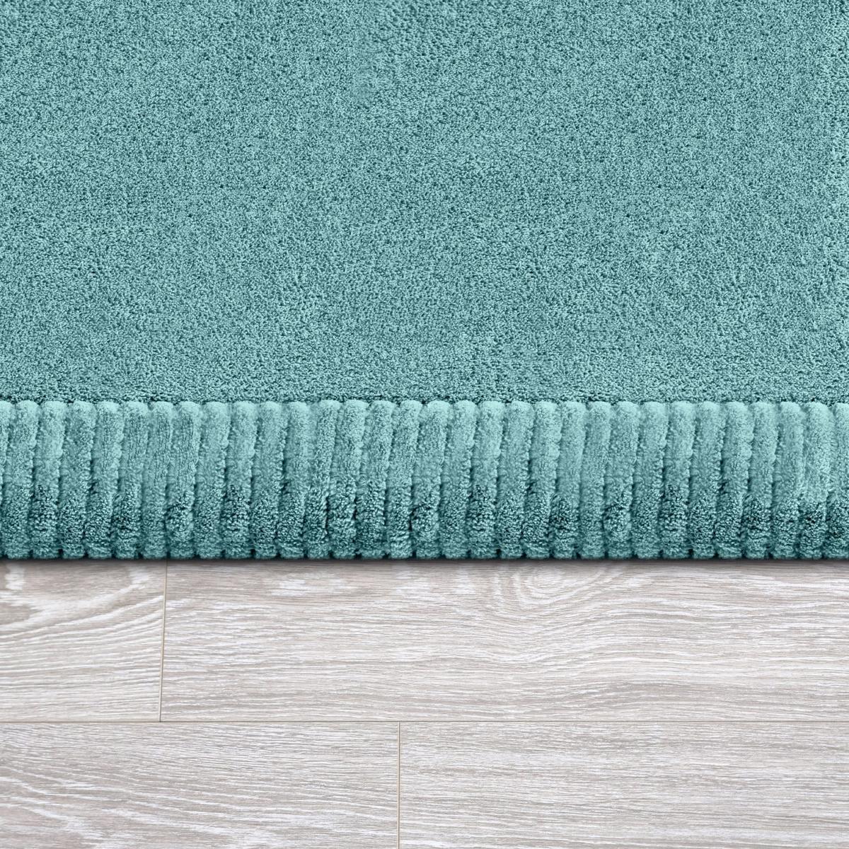 KURZFLORTEPPICH Waschbar, einfarbig, aus Polyester, Blau, Ø 80 cm - Blau, Textil (80/80cm) - KADIMA DESIGN