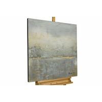 ACRYLBILD HANDGEMALT 80/80 cm - Grau/Grün, Holz/Textil (80/80cm) - KUNSTLOFT