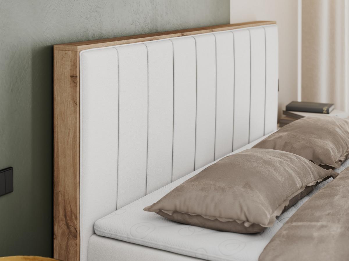 BOXBETT BELLISSIMO 140/200 Weiß Kunstleder - H3 - Weiß, Holz/Textil (140/200cm) - MKS
