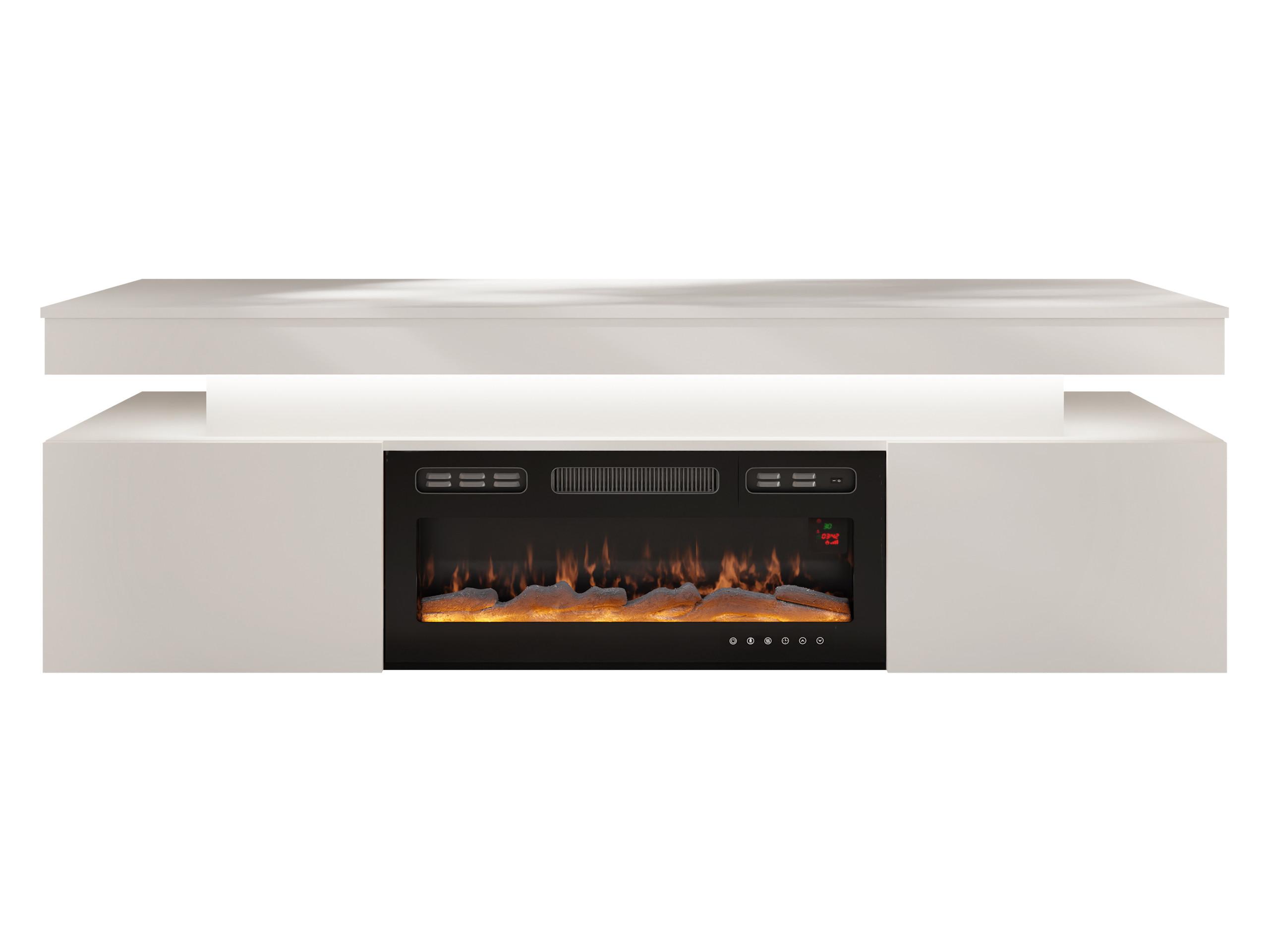 TV-LOWBOARD EF 2D Glossa Bis mit Kamin - Sandfarben, Holzwerkstoff/Kunststoff (190/59/41cm) - MIRJAN24