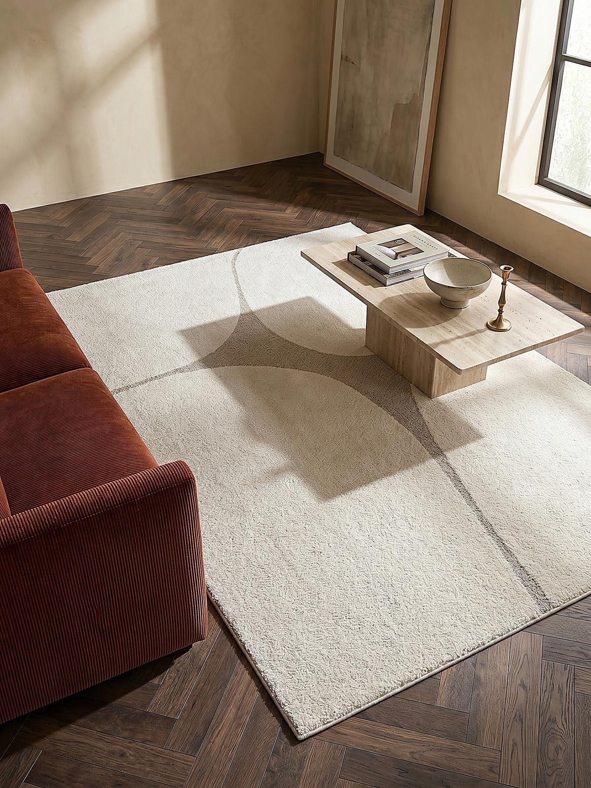 KURZFLORTEPPICH Abstrakt MUOTA Polypropylen Creme 120 x 160 cm - Beige, Textil (120/160cm) - KADIMA DESIGN