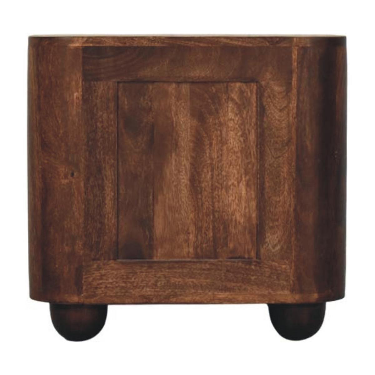 NACHTKASTEN Marlowe Geriffelt, 2 Schubladen, Dunkelbraun - Dunkelbraun/Messingfarben, Holz/Metall (55/53/40cm) - Artisan Furniture