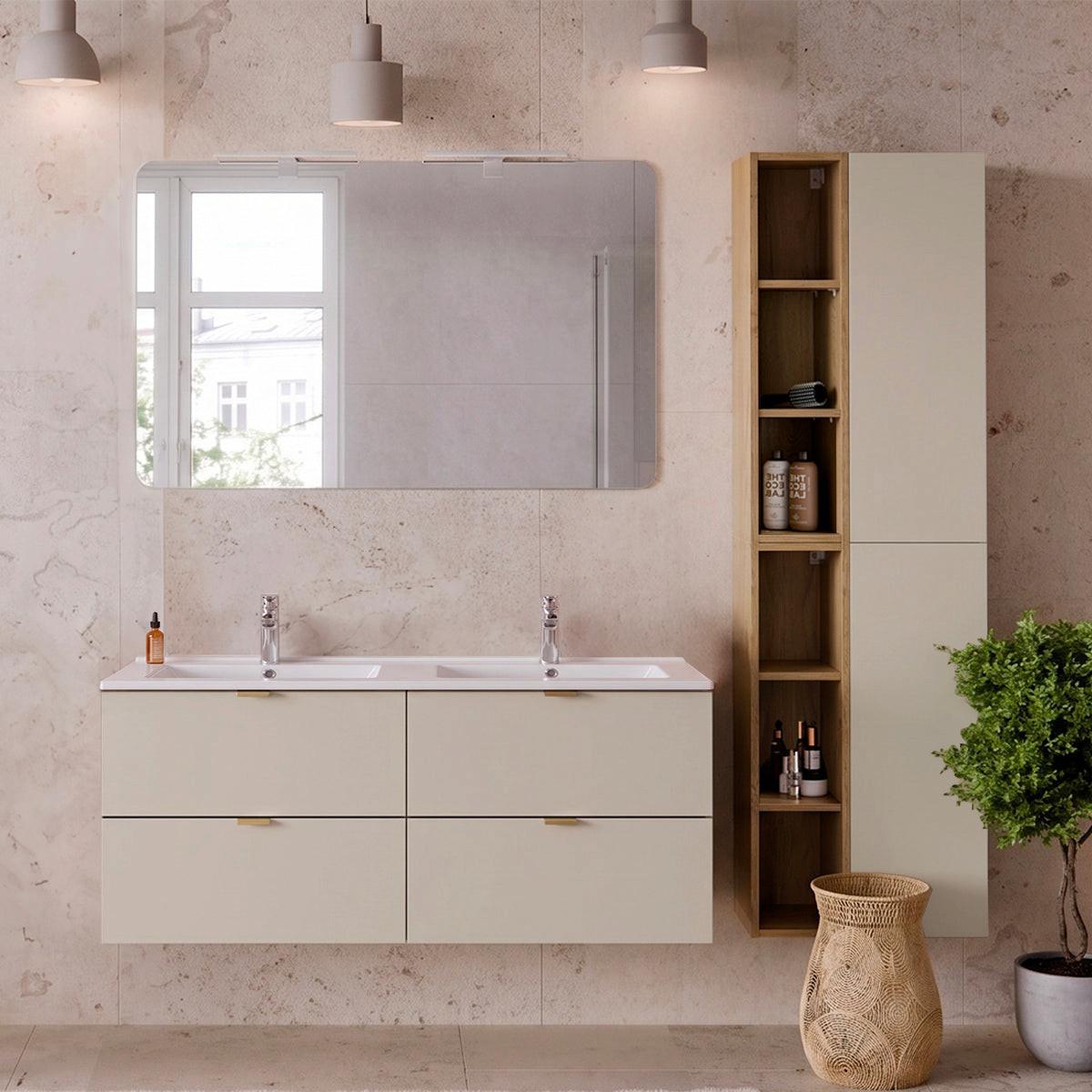 BADMÖBEL 120cm Azel 2er-Set Kaschmir - Beige, Holzwerkstoff (120/52/46cm) - Petits-meubles