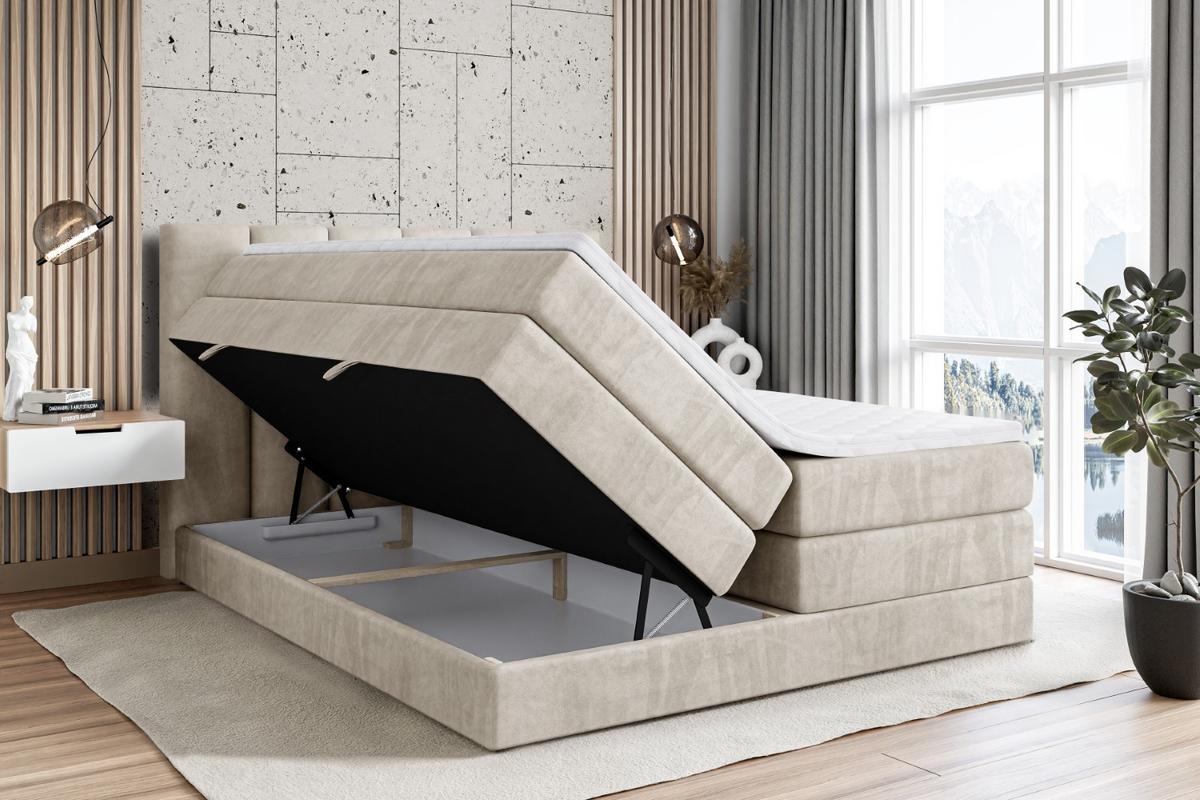 BOXSPRINGBETT BOXI1 KING - 140x200 - H3/H4 - Creme - Creme, Holzwerkstoff (140/200cm) - ALTDECOR
