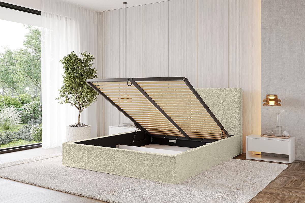 POLSTERBETT mit Bettkasten und Lattenrost, Boxbett ohne Matratze - EMMI 180x200 Beige - Taupe, Holzwerkstoff/Textil (180/200cm) - ALTDECOR