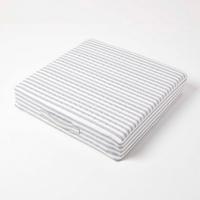 SITZKISSEN orthopädisch 50/50/10 cm – Sesselkissen grau gestreift - Weiß/Grau, Textil (50/50/10cm) - Homescapes