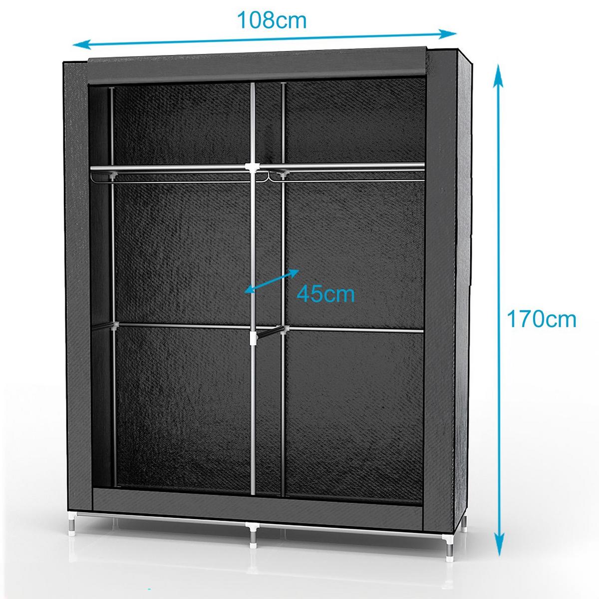 FALTSCHRANK - Grau, Textil (45/170/108cm) - Intirilife