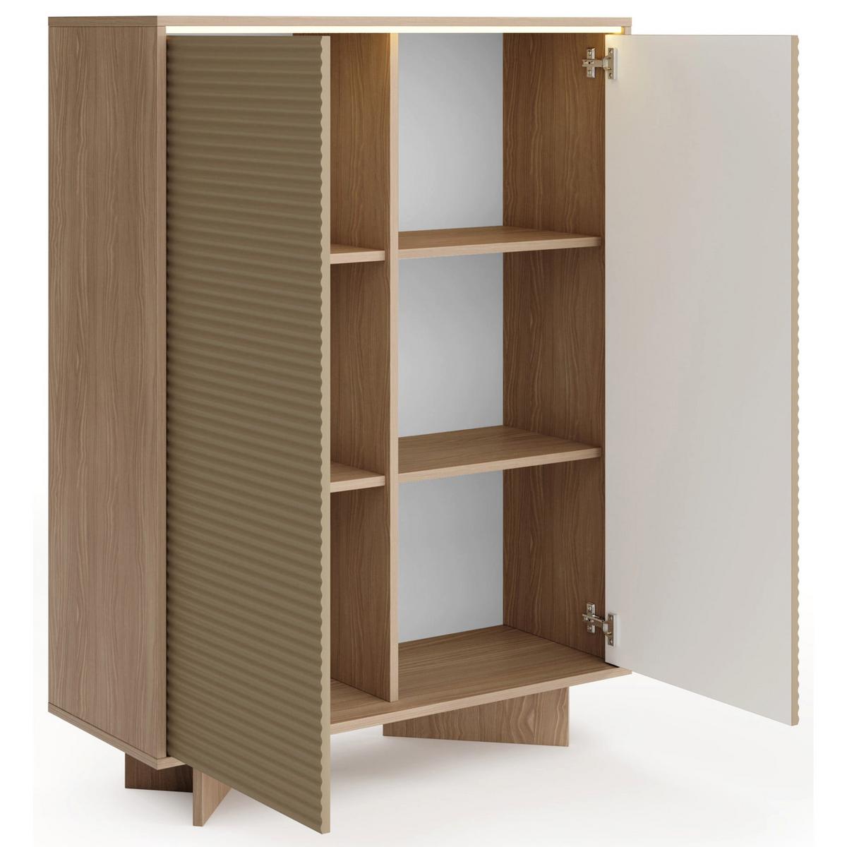 HIGHBOARD Semi 103 cm - Beige/Cappuccino, Holzwerkstoff (103.9/138.4/40cm) - Selsey