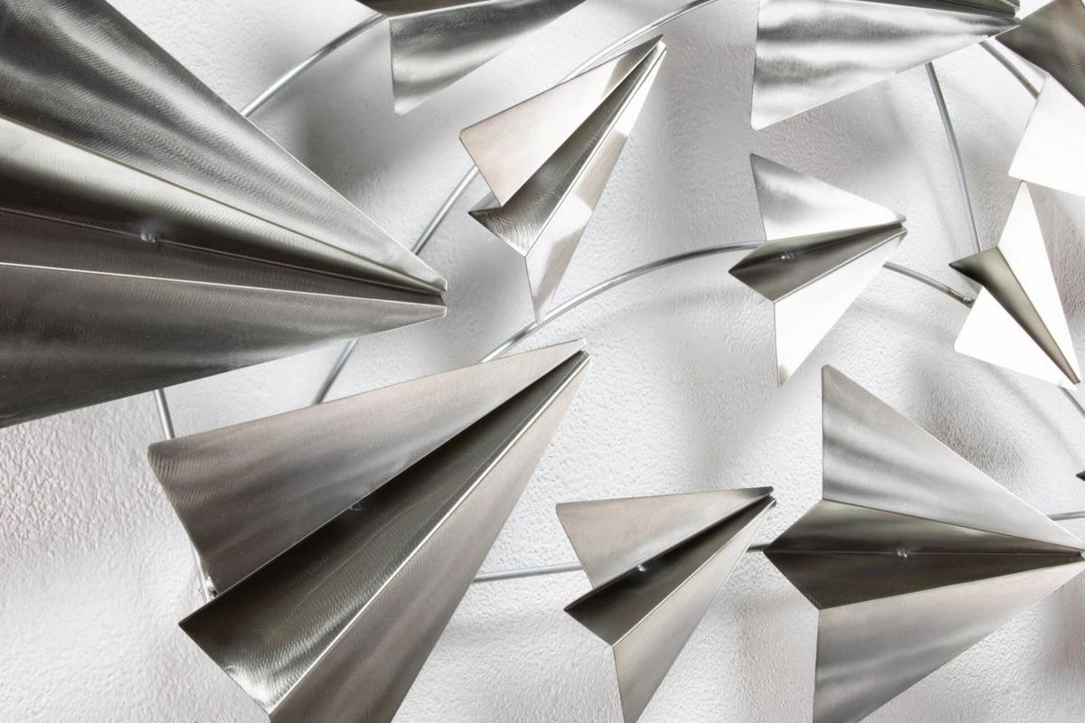 WANDDEKO Silber 126/54 cm - Silberfarben, Metall (3.75/54/5cm) - KUNSTLOFT