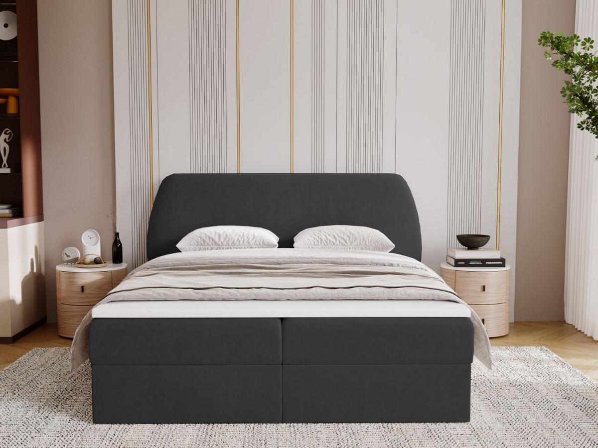 BOXBETT Bogota 160x200 Schwarz - Schwarz, Holz/Textil (160/200cm) - Graingold