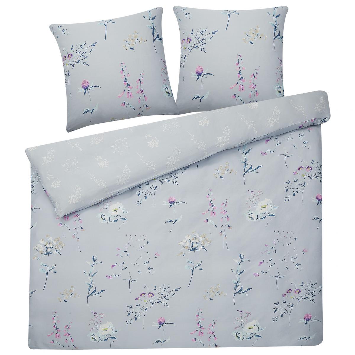 BETTWÄSCHE SET Evergreen 240x220 cm - Blau, Textil (240/200cm) - Beliani