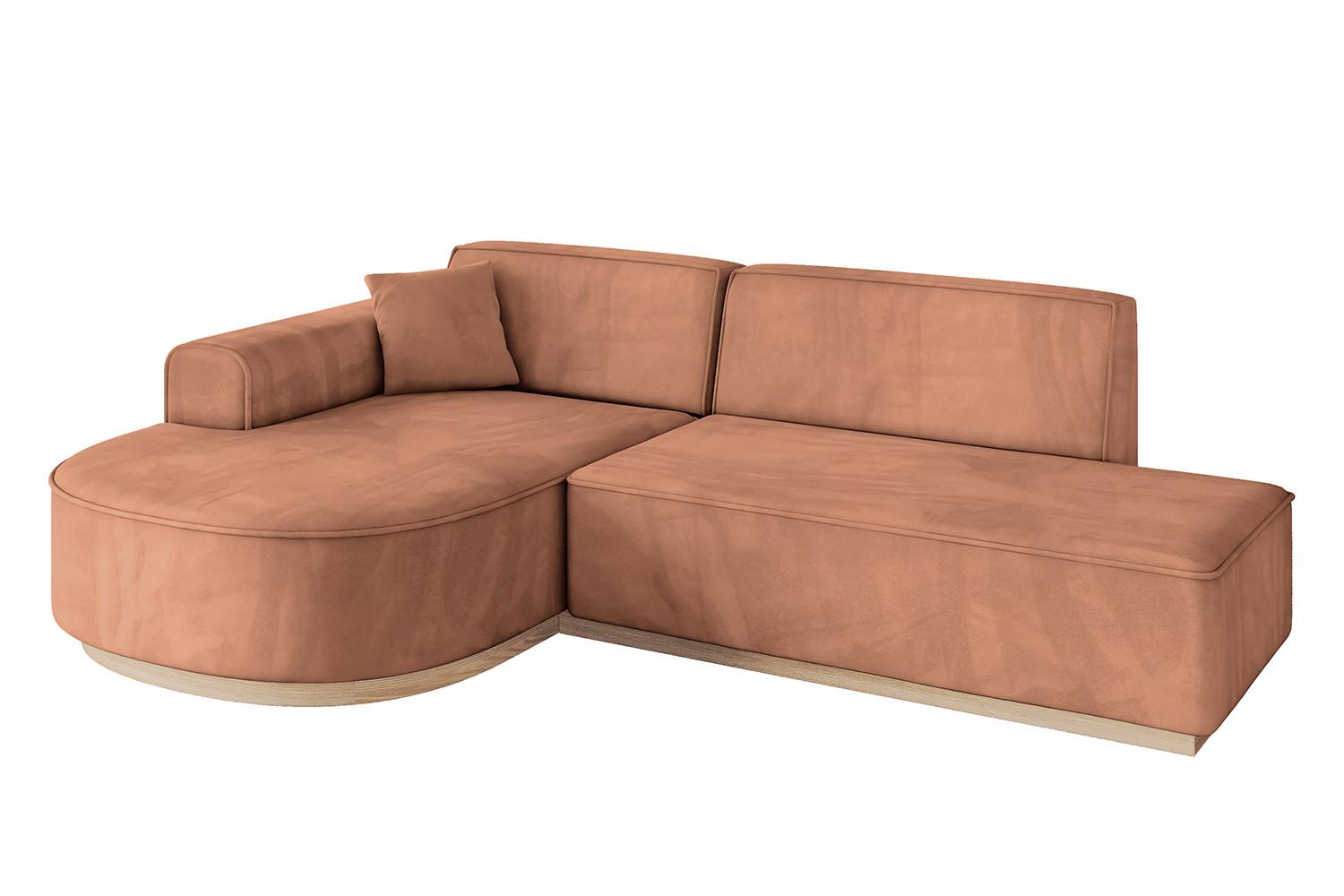 ECKSOFA Ottomane Links ARRIO-L1 - 243x171x83 cm Apricot - Koralle, Holzwerkstoff/Textil (243/171cm) - ALTDECOR