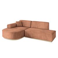 ECKSOFA Ottomane Links ARRIO-L1 - 243x171x83 cm Apricot - Koralle, Holzwerkstoff/Textil (243/171cm) - ALTDECOR