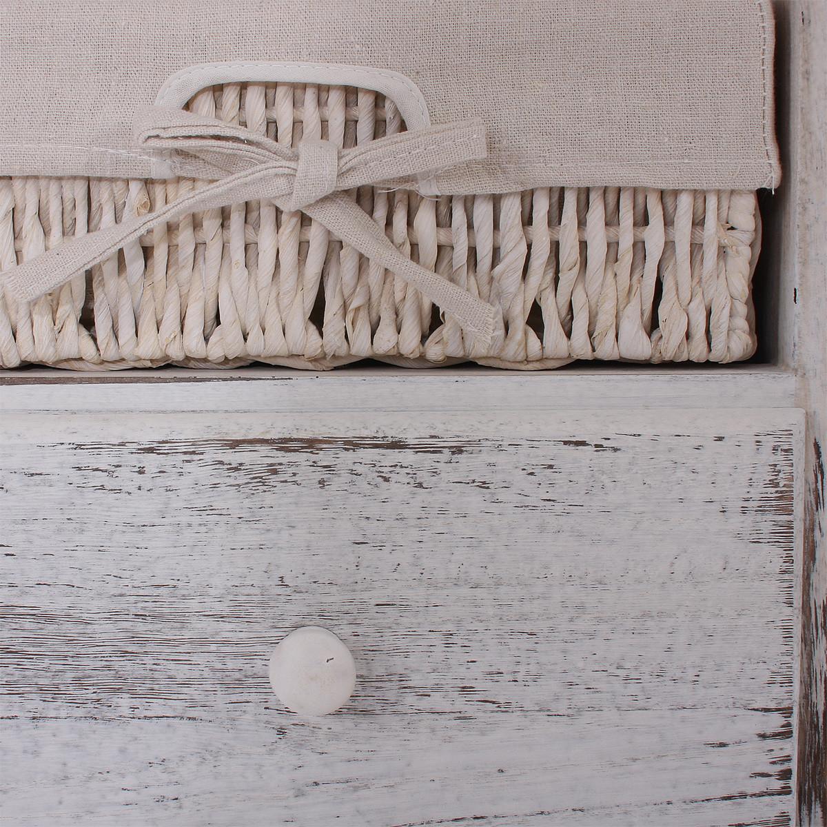 GARDEROBE MIT SITZBANK SHABBY White 2er-Set - Weiß, Holz (62/42/33cm) - MCW