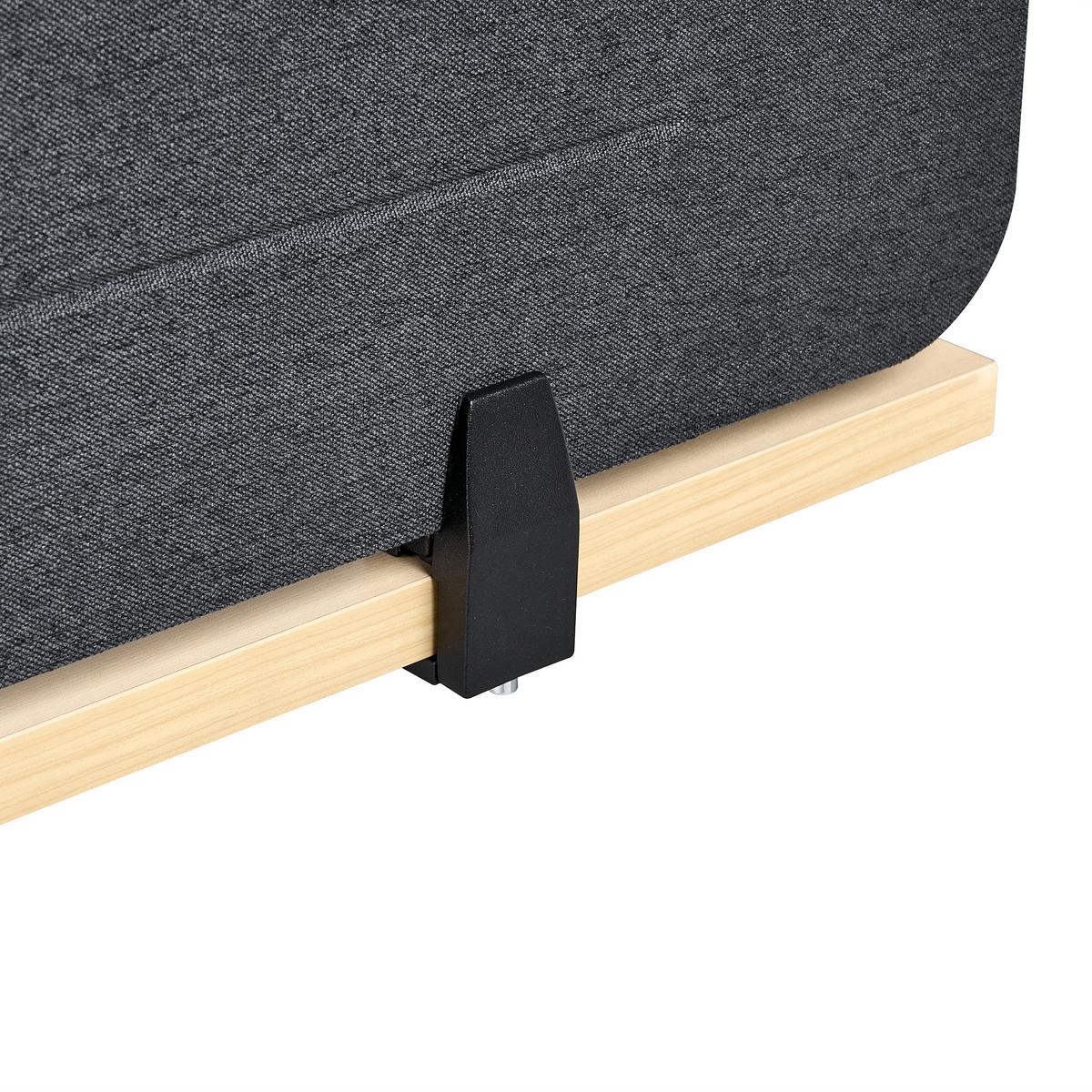 SCHREIBTISCHTRENNWAND 160/40 cm Dunkelgrau Ziggy - Dunkelgrau, Textil (160/40/2cm) - Beliani