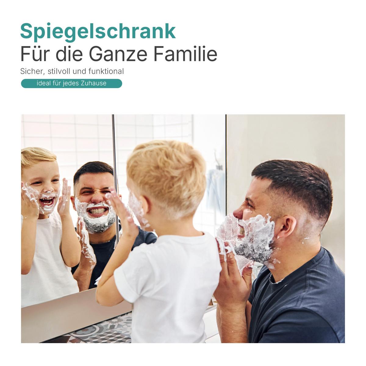 SPIEGELSCHRANK Schwarz 85/65/14,5 cm - Schwarz, Metall (85/65/14.5cm) - EMKE