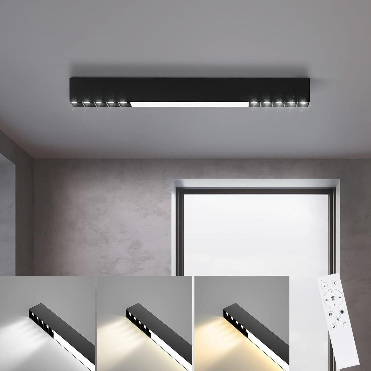 LED-DECKENLEUCHTE Ritter 53/3.5/5.5 cm - Schwarz, Metall (3.5/53/5.5cm) - Nettlife