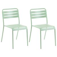 GARTENSTUHL 2er-Set Metall Grün Lefkada - Grün, Metall (38/80/54cm) - Beliani