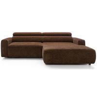 ECKSOFA Fando Braun Chenille - Schwarz/Braun, Kunststoff/Textil (182/252cm) - Selsey