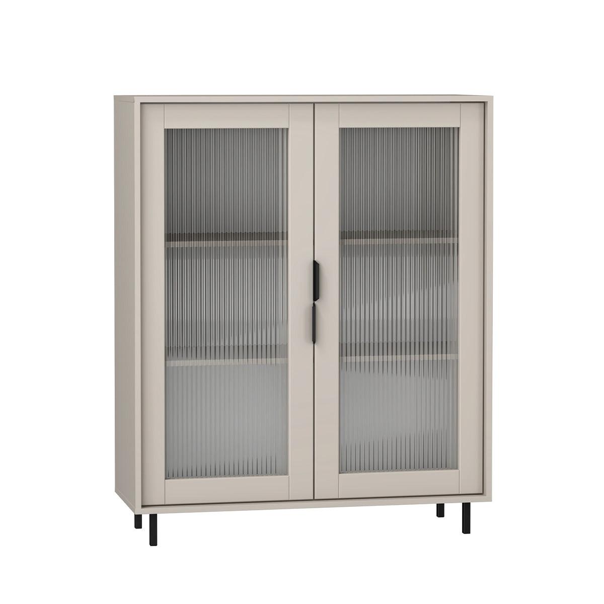 GESCHIRRSCHRANK Soly Kaschmir - Beige, Holzwerkstoff (103.2/126.2/40.3cm) - Petits-meubles