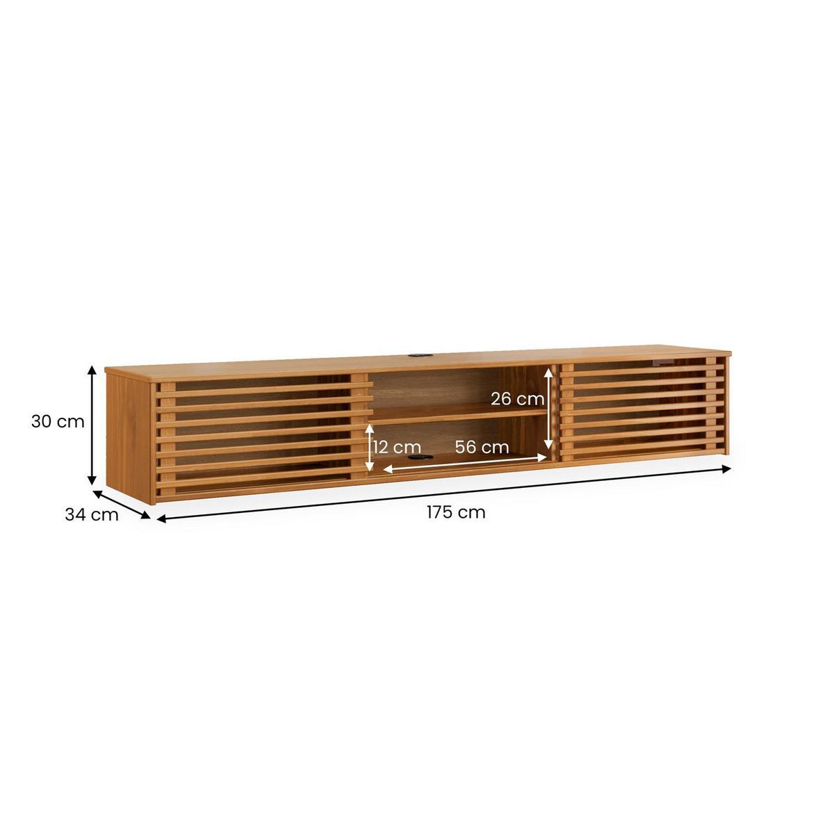 LOWBOARD RIAN Eiche - Eichefarben, Holz (175/30/34cm) - IDIMEX