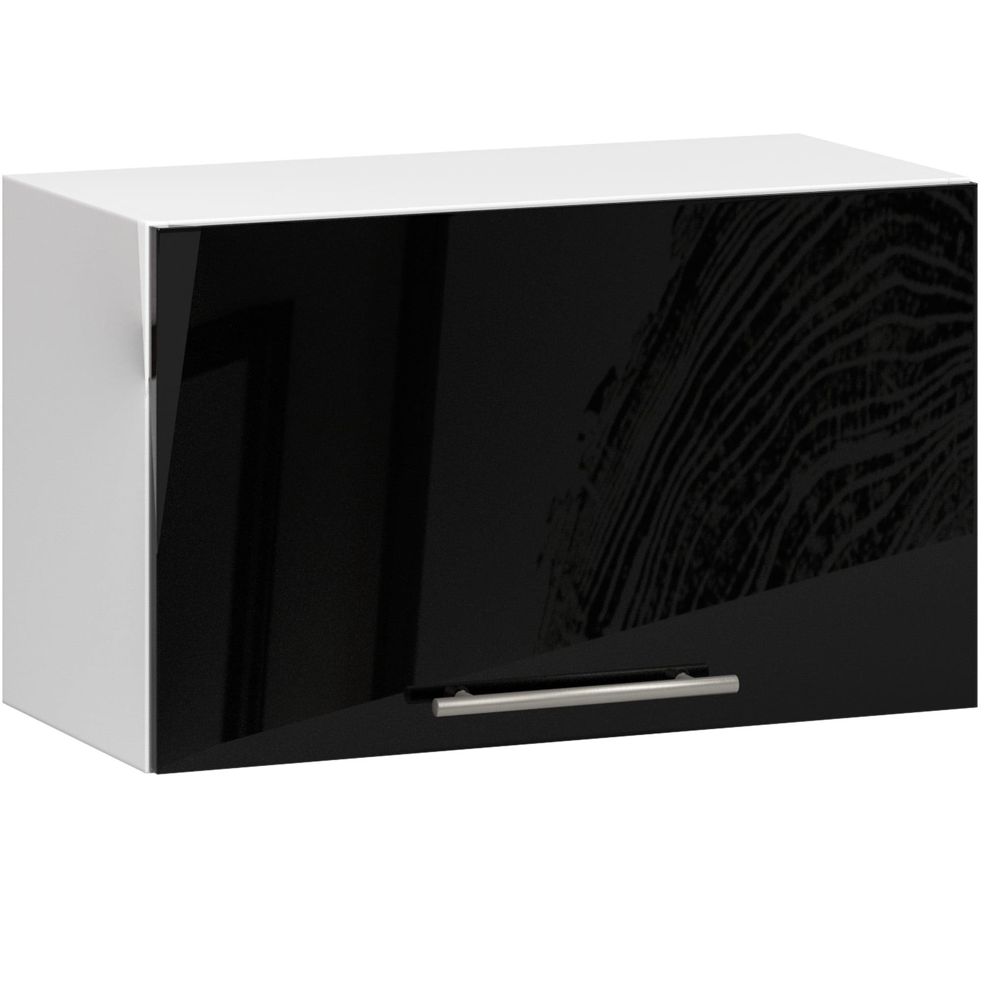 HÄNGESCHRANK Weiß, Schwarz Glanz 29/60/30 - Schwarz Hochglanz/Weiß, Holzwerkstoff (60/29/30cm) - RAUMHIRSCH FURNITURE