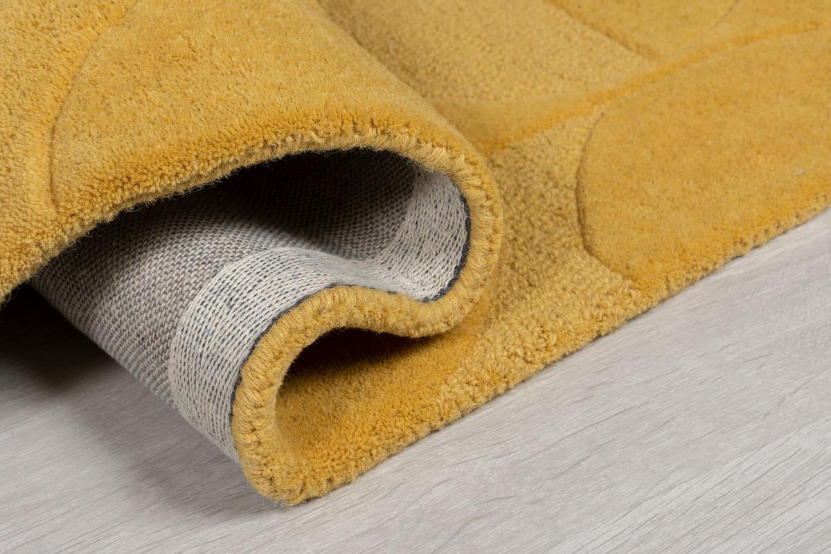 TEPPICH aus Wolle DEBEN in Senfgelb, geometrisch, 160 x 230 cm - Gelb, Textil (230/160cm) - KADIMA DESIGN