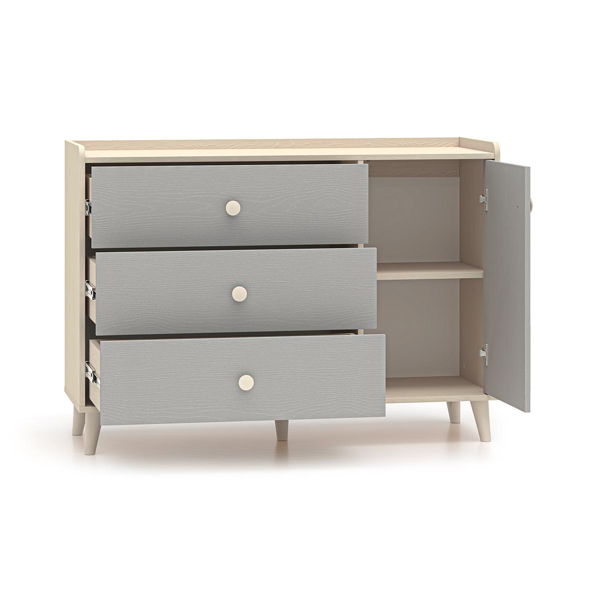 KINDERKOMMODE Alycia Beige - Grau - Holzeffekt - Grau, Holz (120/85/40cm) - Petits-meubles