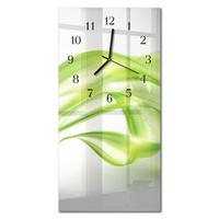 WANDUHR aus Glas 30x60 cm - Abstrakte Linien - Grün, Glas (30/60/0.4cm) - TULUP