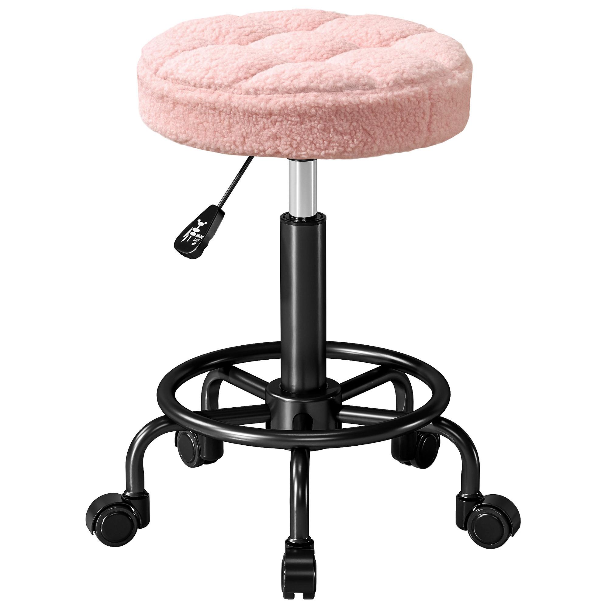ROLLHOCKER Polyester Metall Rosa - Rosa, Kunststoff (50/66/50cm) - HOMCOM