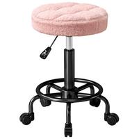 ROLLHOCKER Polyester Metall Rosa - Rosa, Kunststoff (50/66/50cm) - HOMCOM