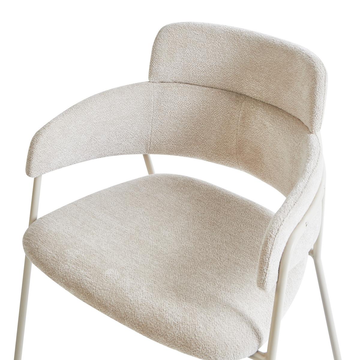 ESSZIMMERSTUHL 2er-Set Hellbeige Paonia - Beige, Textil (57/78/51cm) - Beliani