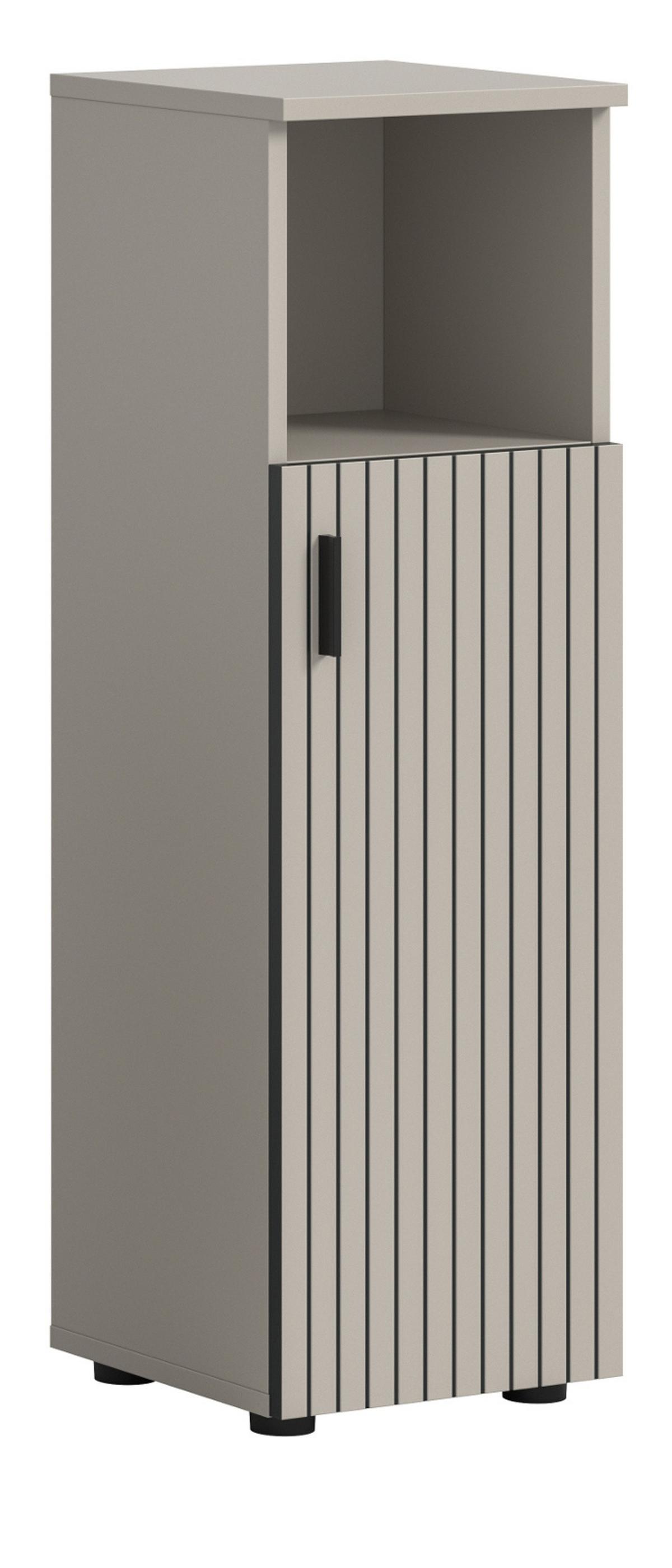 KOMMODE kaschmir 30 x 95 cm, Badschrank Türanschlag wechselbar - Kaschmir/Schwarz, Holzwerkstoff/Kunststoff (30/95/30cm) - Inn.Furn
