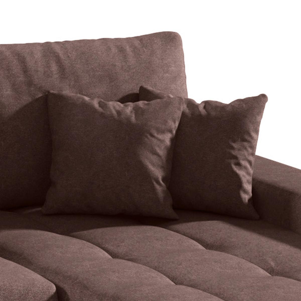 PANORAMASOFA Jonas 5 Sitzplätze Braun - Braun, Holzwerkstoff (350/85/185cm) - Petits-meubles