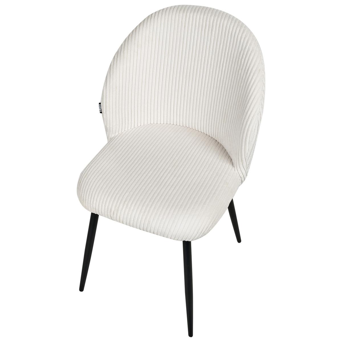ESSZIMMERSTUHL 2er-Set Cremeweiß Eloy - Schwarz/Weiß, Textil (52/86/43cm) - Beliani