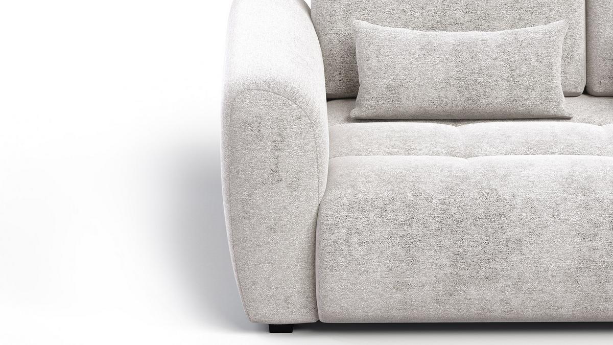 SOFA SORENO 3-Sitzer, ecru - Ecru/Schwarz, Holz/Textil (214/94/114cm) - Wozimo