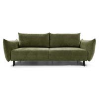 BETTSOFA UNO Grün Chenille-Stoff mit Schlaffunktion - Grün, Holz (240/90/108cm) - MASSENO