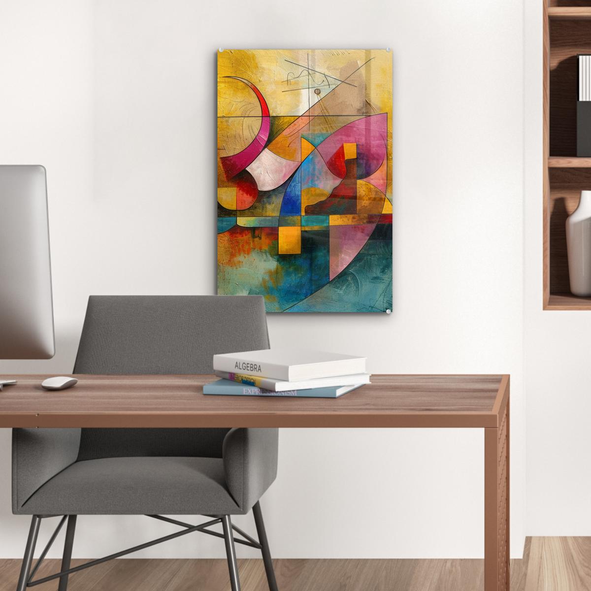 ACRYLGLASBILD Kunst - Abstrakt - Modern Wanddeko Wohnzimmer 40x60 cm - Gelb, Glas (40/60cm) - MuchoWow