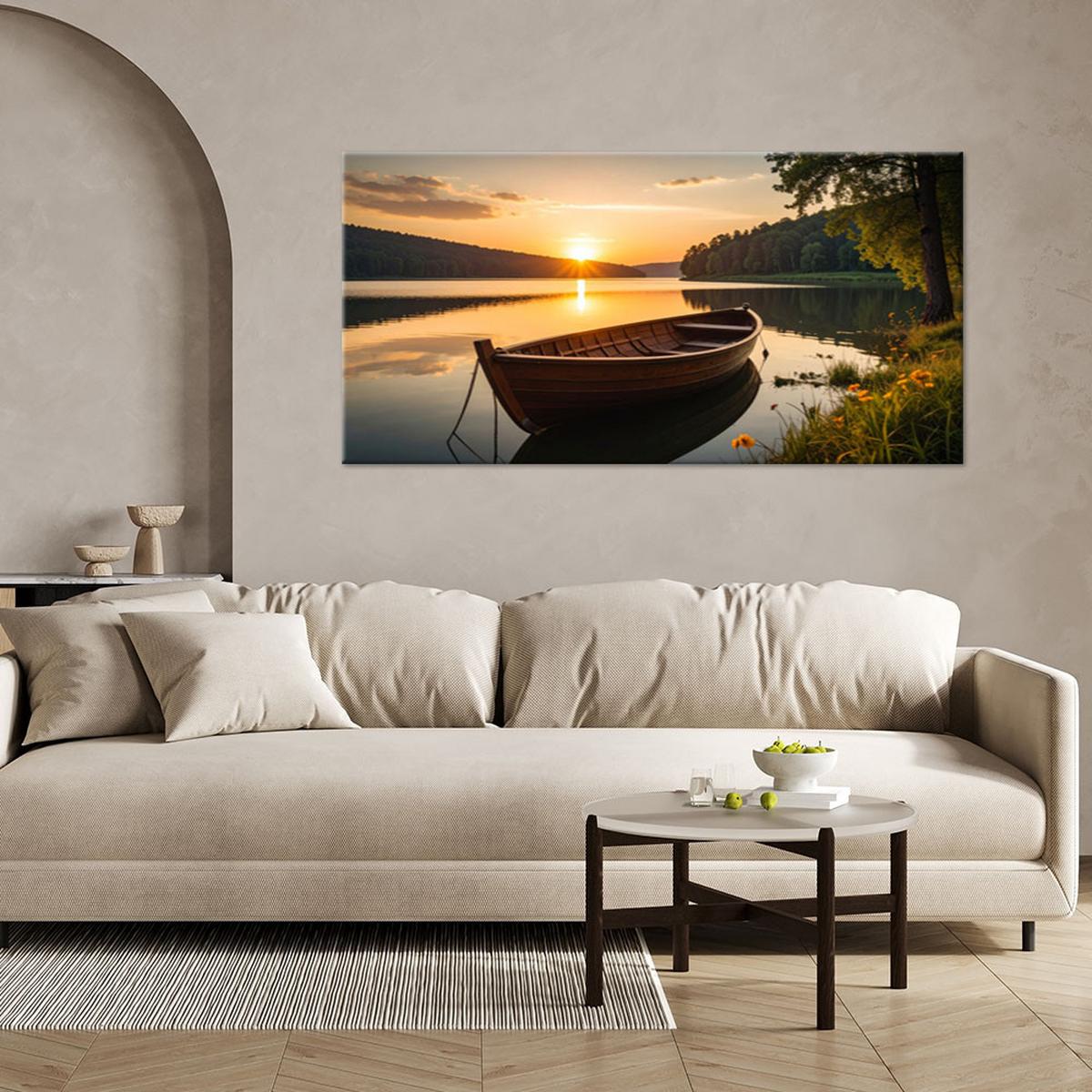 LEINWANDBILD Landschaften 100x50cm - Gelb, Textil (100/50cm) - Feeby