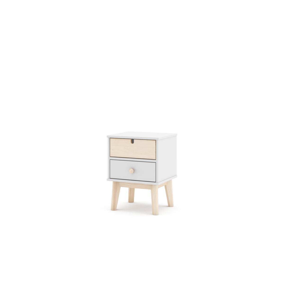 NACHTTISCH Estefania Weiß 40/35/53 cm - Weiß, Holz (35/53/40cm) - Calicosy