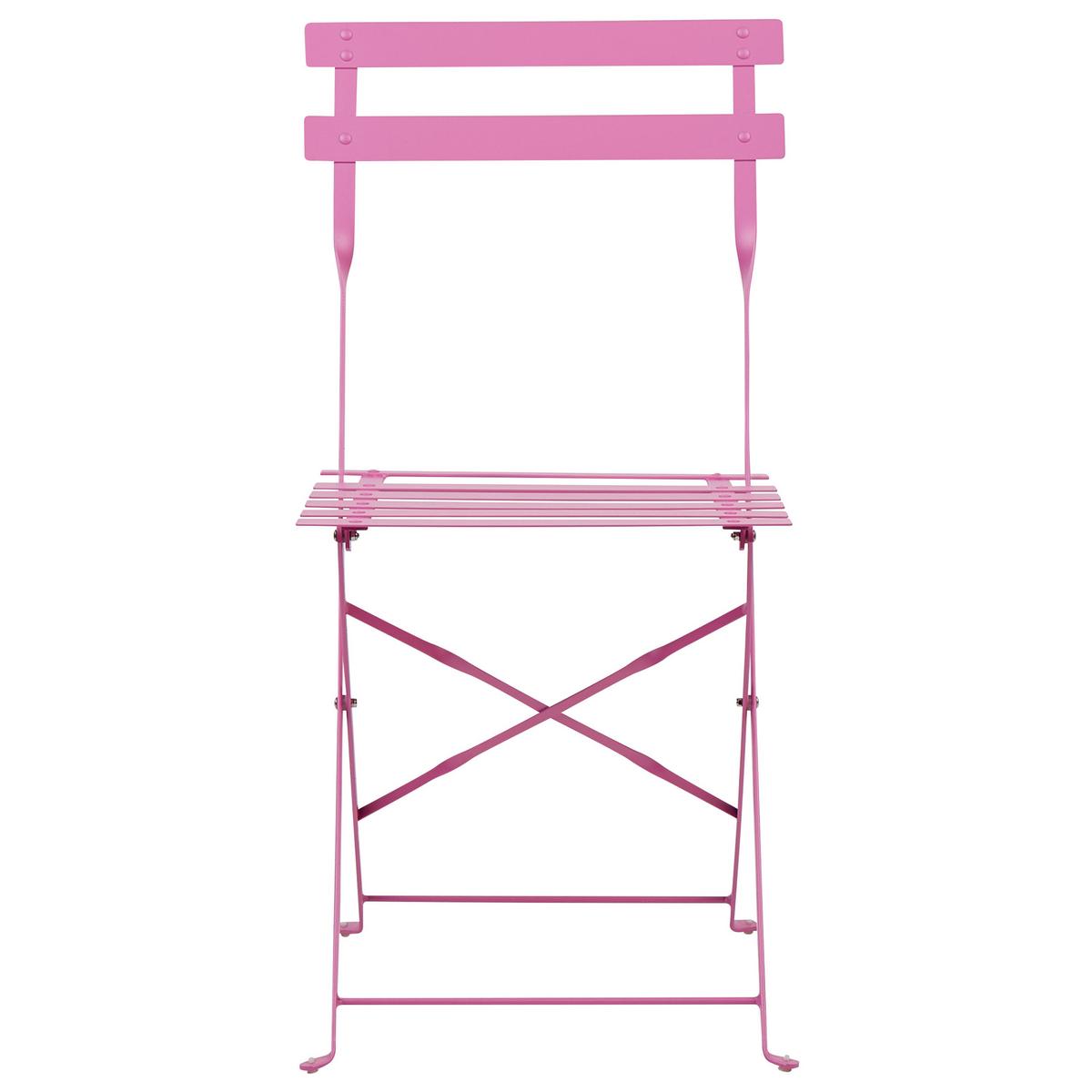 BALKONSET 2-Sitzer rosa zusammenklappbar Fiori - Pink, Metall - Beliani