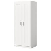 KLEIDERSCHRANK in weiß 80 x 194 cm, Drehtürenschrank 2-türig skandinavisch - Schwarz/Weiß, Holzwerkstoff/Kunststoff (80/194/56cm) - Inn.Furn