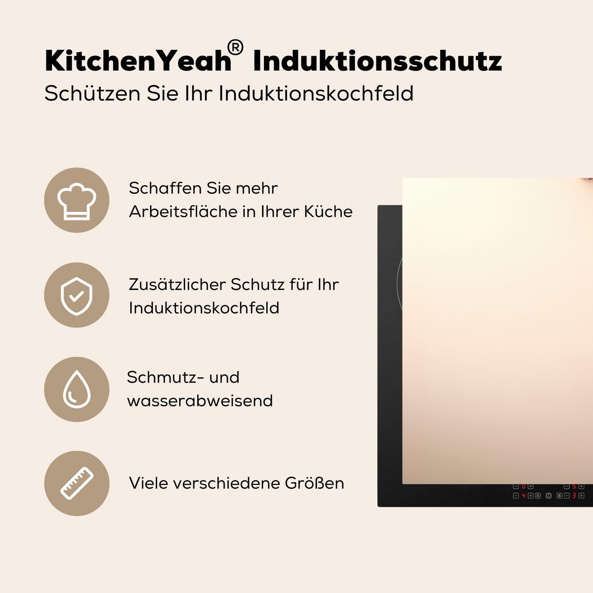 HERDABDECKPLATTE Rosa - Blüten - Eier Induktionsschutz 91.6x52.7 cm - Hellrosa, Kunststoff (91.6/52.7/0.2cm) - MuchoWow