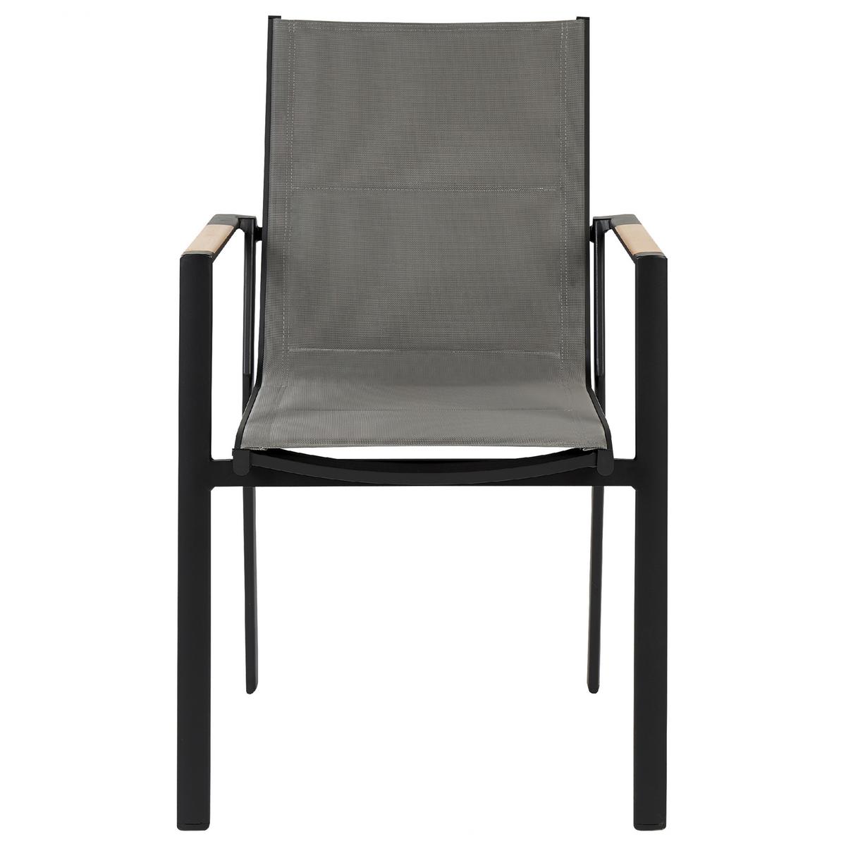 GARTENSTUHL 6er-Set Aluminium schwarz Busseto - Schwarz, Metall (56/90/64cm) - Beliani