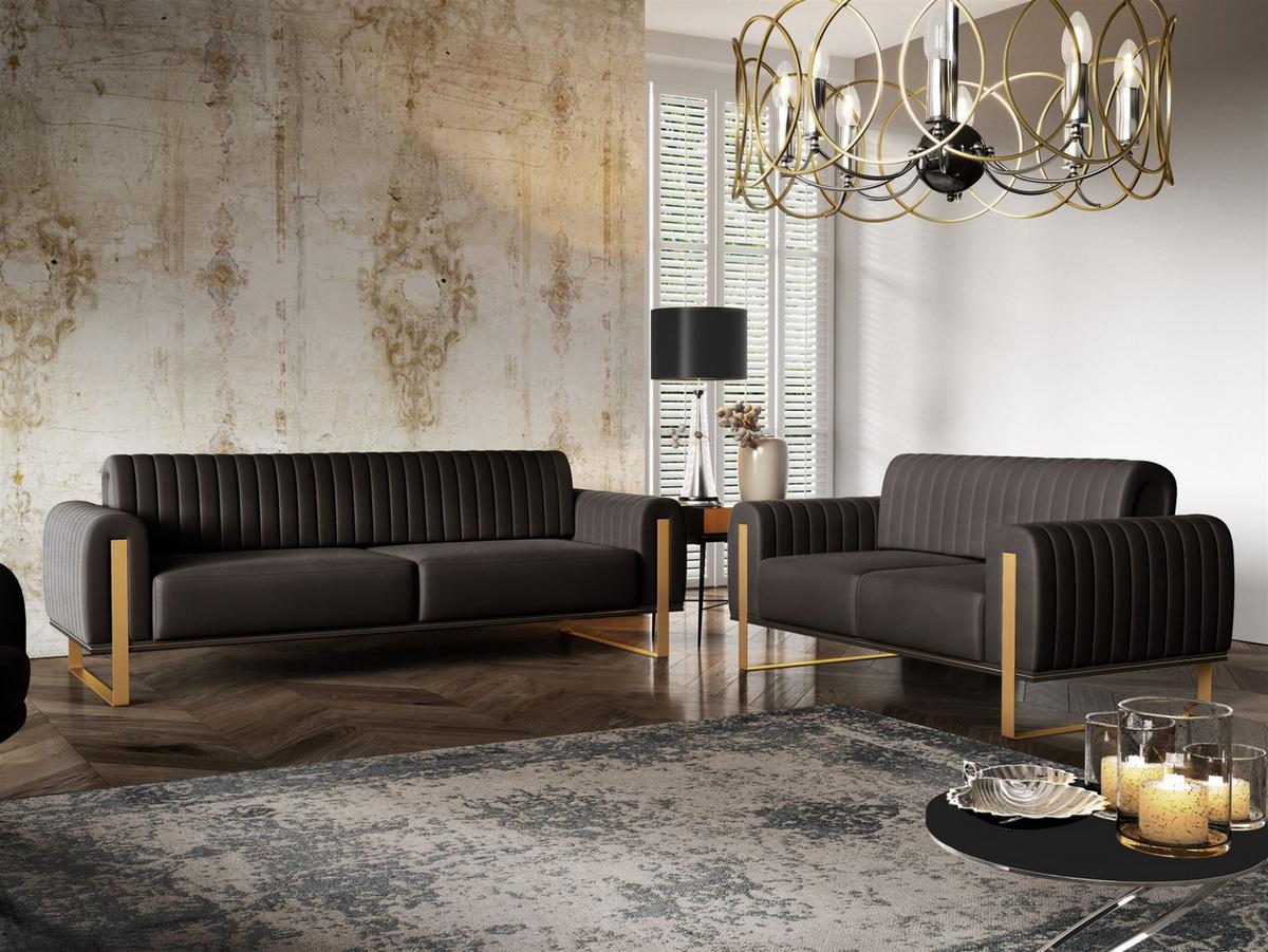 SOFA Valerie 2-sitzer - Schwarz, Holzwerkstoff/Textil (164/79/90cm) - Fun Möbel