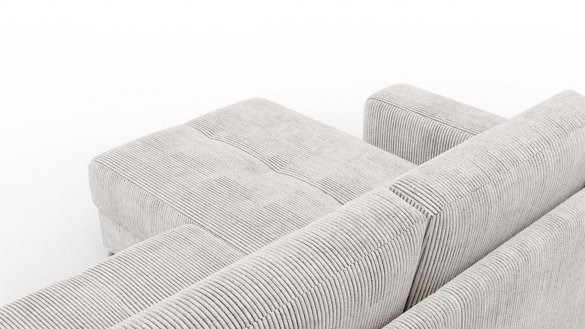 ECKSOFA OLI 4-Sitzer links, perlweiß - Weiß, Holz/Textil (295/172cm) - Wozimo