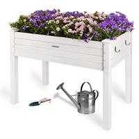 HOCHBEET aus Holz für Garten & Balkon, rechteckig mit Vlies-Folie - Weiß, Holz (100/75/50cm) - needs&wants