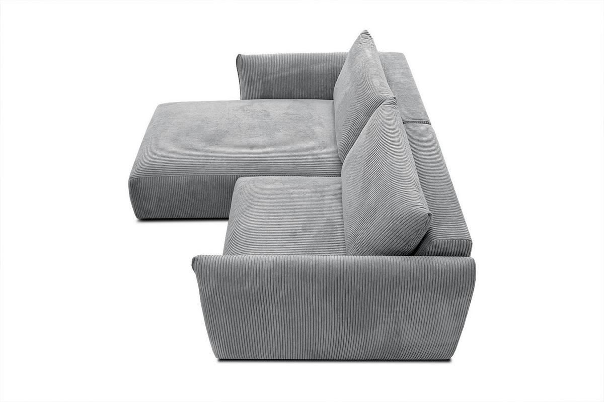 ECKSOFA TAUER 3-Sitzer, hellgrau - Hellgrau/Schwarz, Holzwerkstoff/Kunststoff (173/206cm) - Wozimo