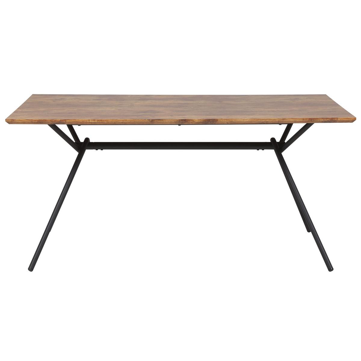 ESSTISCH 160/90/75 cm Dunkelbraun, Schwarz Rechteckig Amsterdam - Dunkelbraun, Holzwerkstoff (160/90/75cm) - Beliani